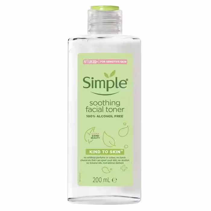 تونر سیمپل تسکین دهنده انواع پوست حاوی ویتامین200B5 میلSimple facial toner