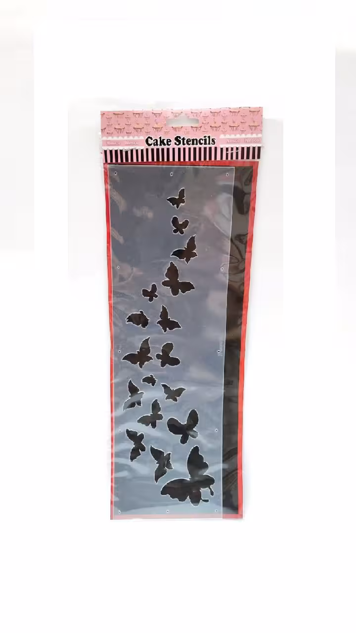 استنسیل دور کیک طرح پروانه