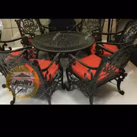 مبل باغی آلومینیومی مدل کاج 4 نفره با میز قطر 79 سانت  ارسال پس کرایه 