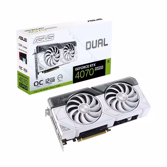 کارت گرافیک ایسوس DUAL GeForce RTX 4070 SUPER White OC Edition 12GB