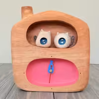 ساعت رومیزی گربه دو مجسمه طرح چهار