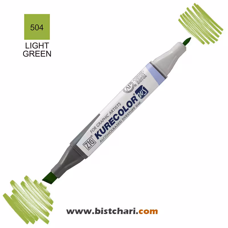 ماژیک راندو دو سر مدل Zig کد Light Green) 504) برند کیورکالر KureColor