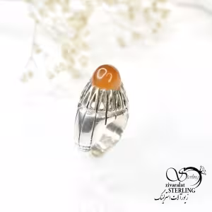 انگشتر نقره مردانه با سنگ عقیق کد 6081