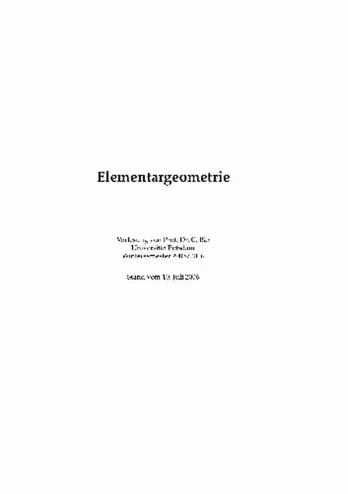 خرید و دانلود نسخه کامل کتاب Elementargeometrie 001