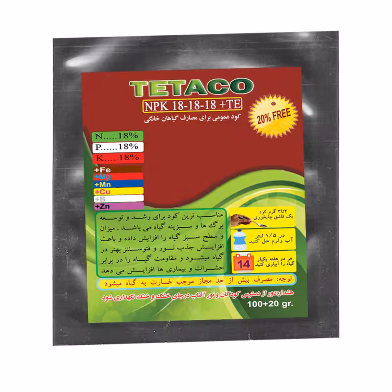 کود تتاکو مدل NPK18-18-18 بسته 100 گرمی