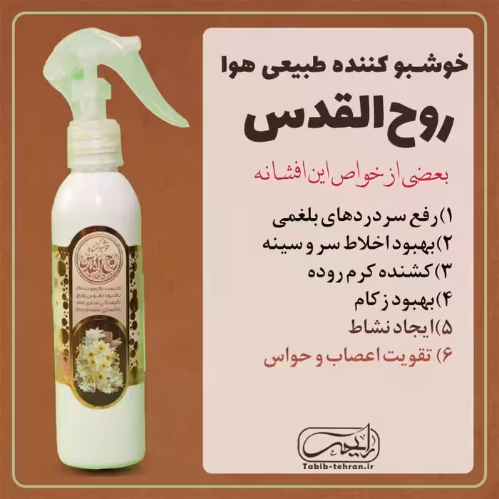 خوشبو کننده طبیعی هوا با رایحه عطر روح القدس (200 میلی لیتر) محصول شرکت طیبستان