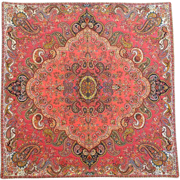 رومیزی مربع ترمه ابریشم کد TRM147