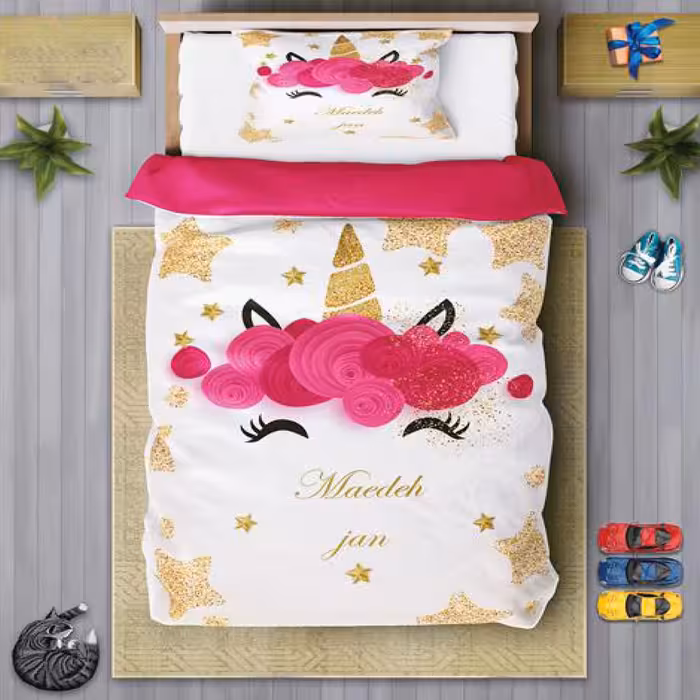 سرویس روتختی دخترانه چیداری مدل 7164 یک نفره چهار تکه