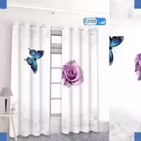پرده تصویری طرح گل و پروانه برند پرنا