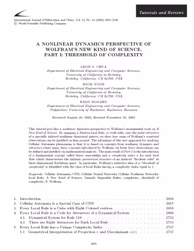 خرید و دانلود نسخه کامل کتاب A Nonlinear dynamics perspective of Wolfram’s new kind of science Part I: Threshold Of Complexity