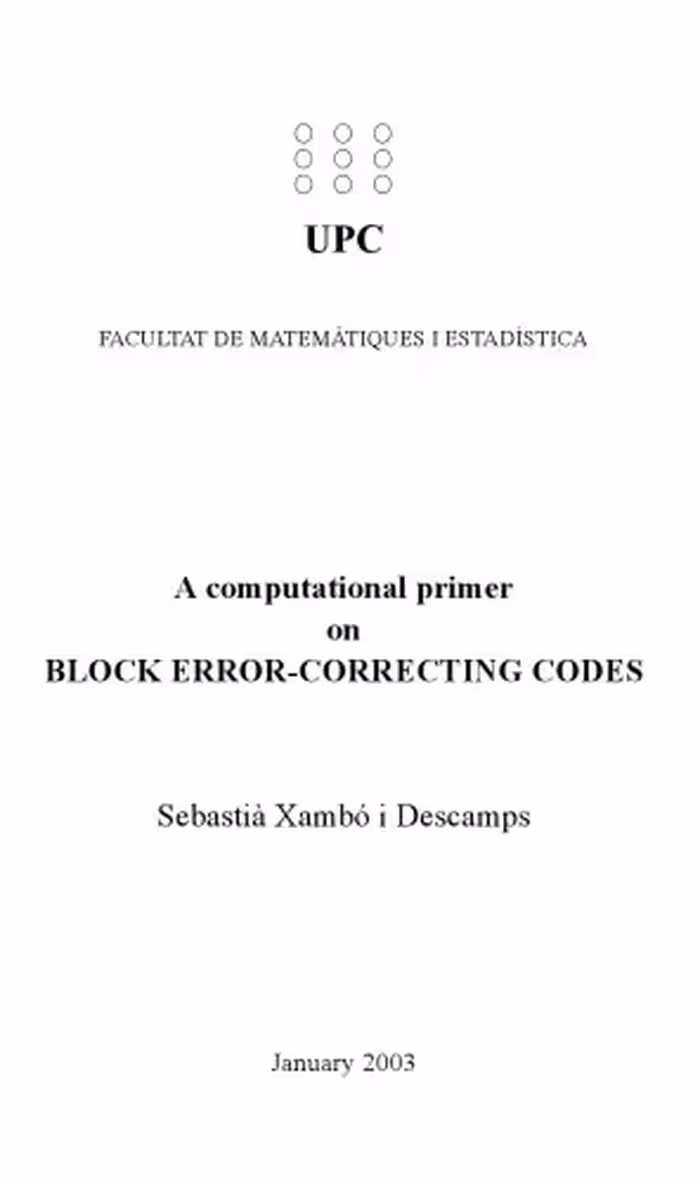 خرید و دانلود نسخه کامل کتاب Block error-correcting codes: A computational primer