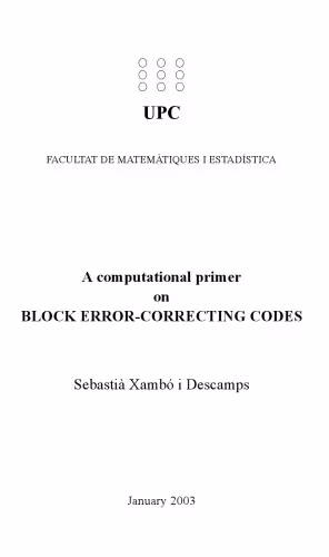 خرید و دانلود نسخه کامل کتاب Block error-correcting codes: A computational primer