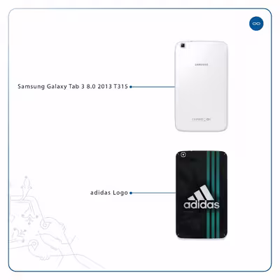 برچسب پوششی ماهوت مدل adidas-Logo مناسب برای تبلت سامسونگ Galaxy Tab 3 8.0 2013 T315