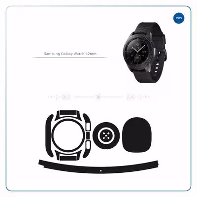 برچسب ماهوت طرح Matte-Black مناسب برای ساعت هوشمند سامسونگ Galaxy Watch 42mm