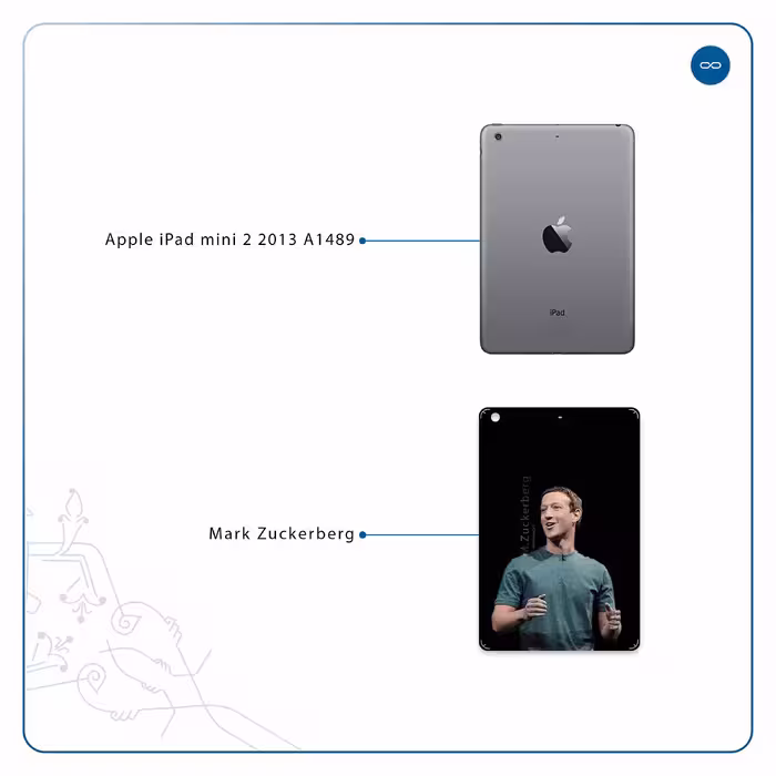 برچسب پوششی ماهوت مدل Mark Zuckerberg مناسب برای تبلت اپل iPad mini 2 2013 A1489