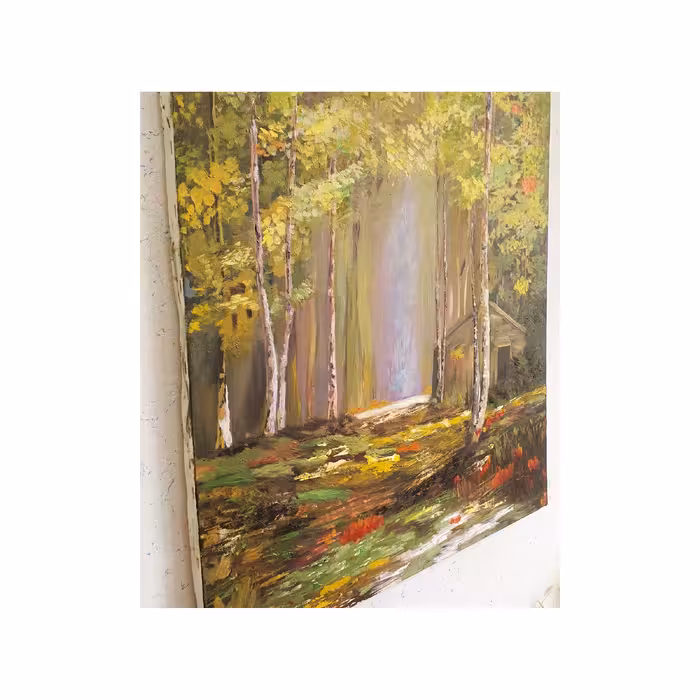 تابلو نقاشی رنگ روغن مدل کلبه