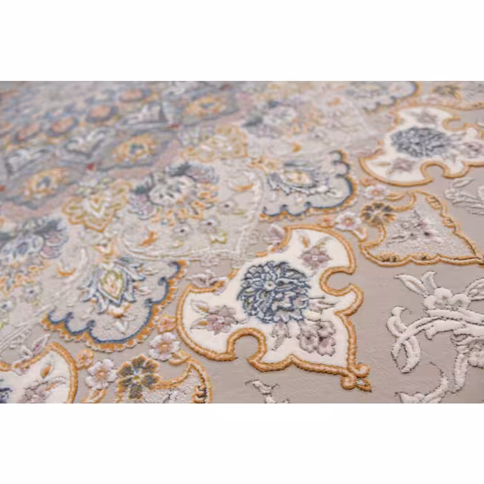 فرش ماشینی افرند کد 2253 زمینه نقره‌ای