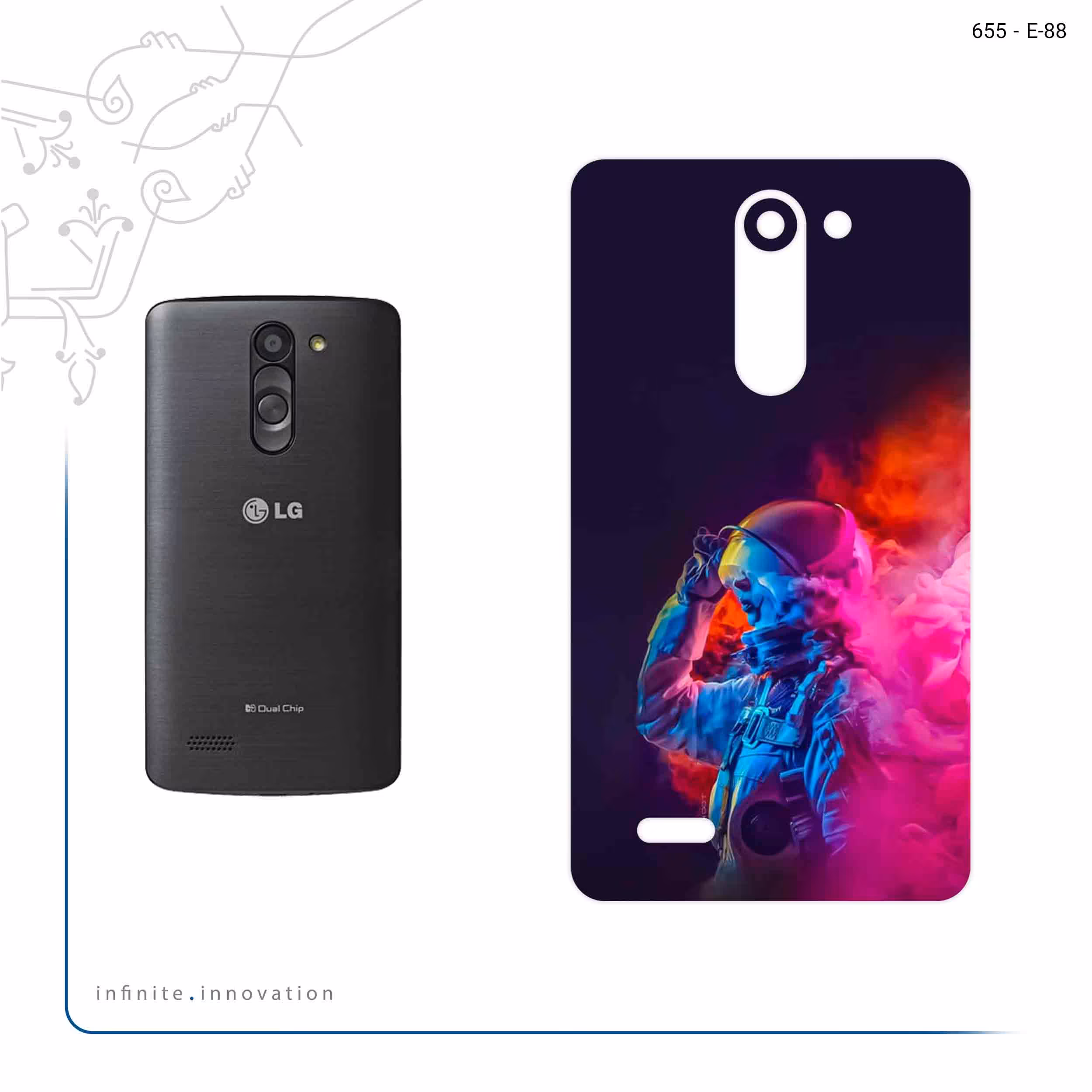 برچسب پوششی ماهوت مدل Smoke Rainbow Digital Art 1 مناسب برای گوشی موبایل ال جی L Bello