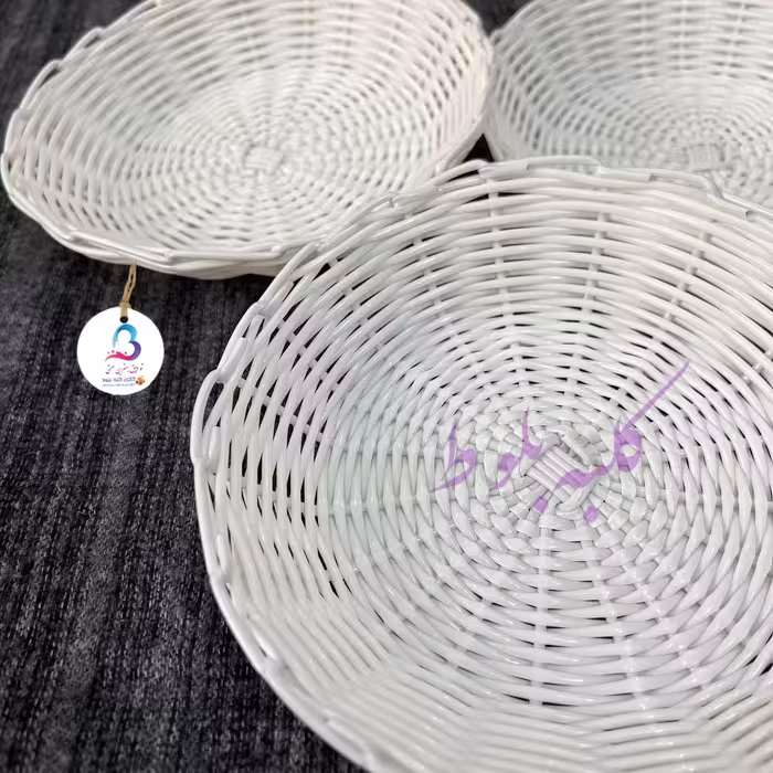 سبد حصیر بافی کلبه بلوط مدل ترمه مجموعه 3 عددی