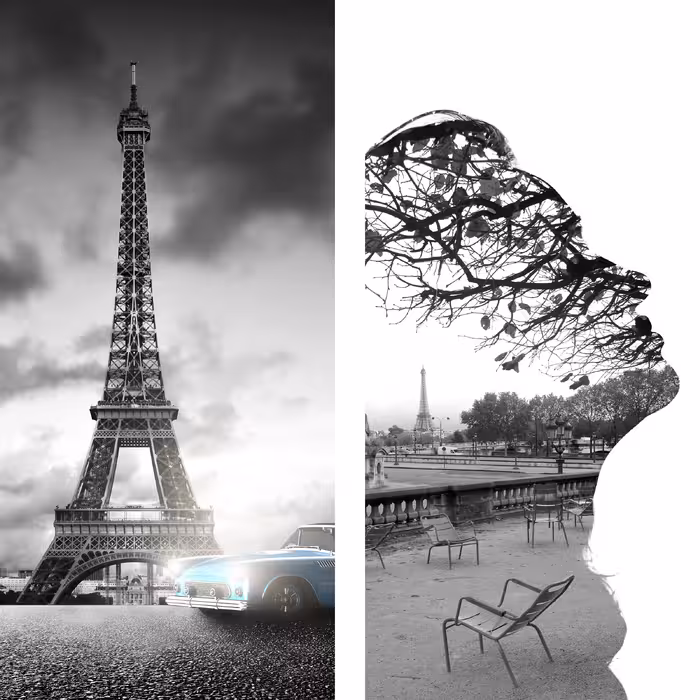 پرده مدل پانچی طرح برج ایفل سایز 280x145 سانتی متر