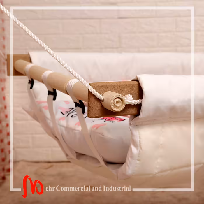 گهواره سنتی نوزاد ننومهر مدل تاشو طرح گنجشک