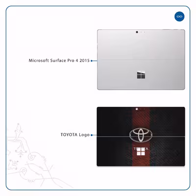 برچسب پوششی ماهوت مدل TOYOTA-Logo مناسب برای تبلت مایکروسافت Surface Pro 4 2015