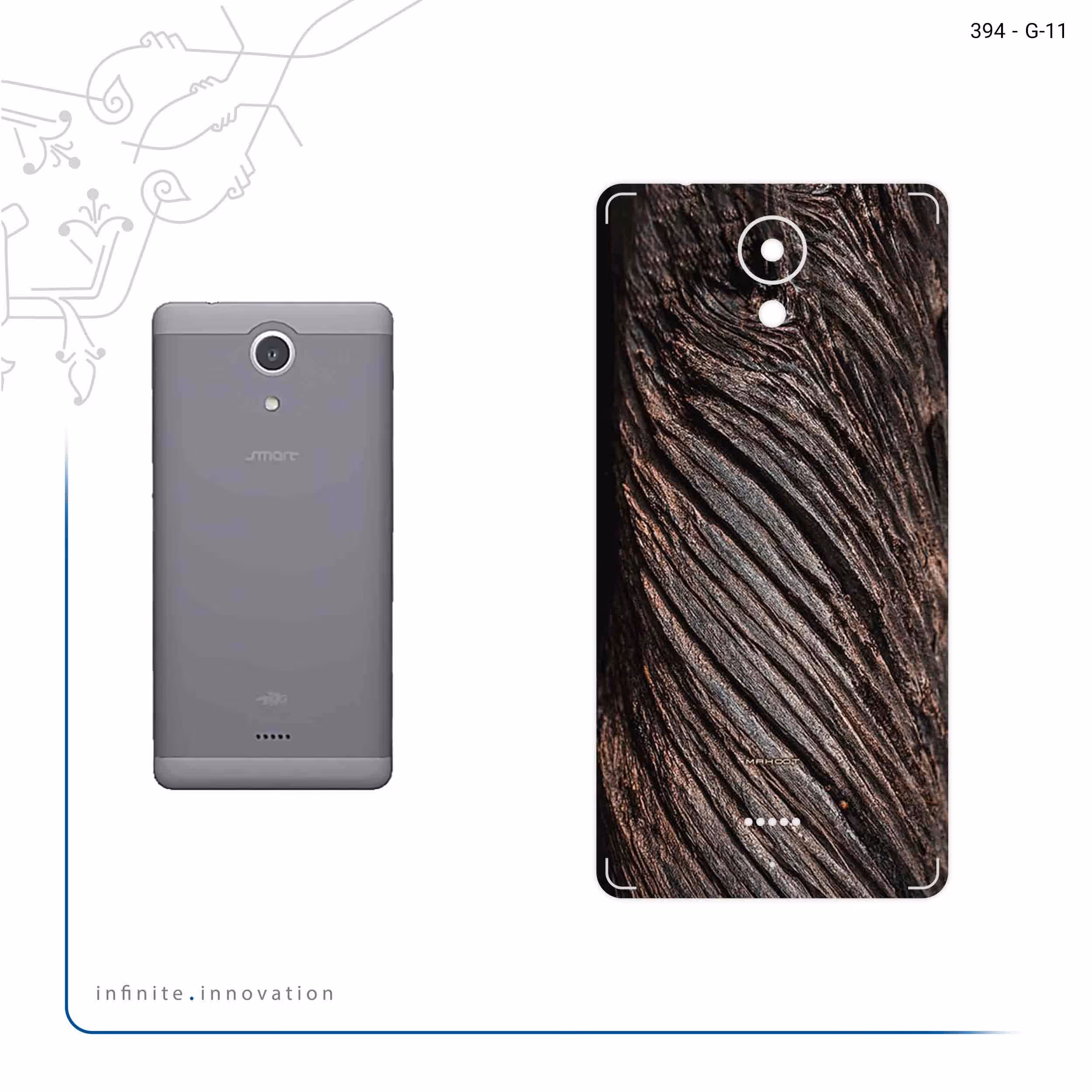 برچسب پوششی ماهوت مدل Wood Texture 9 مناسب برای گوشی موبایل اسمارت Art Lite