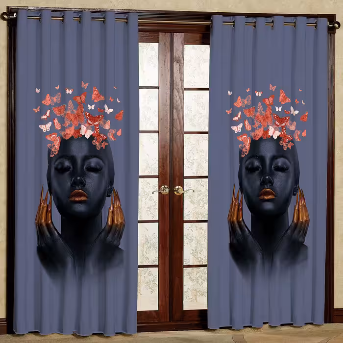 پرده مدل رخ مخمل پانچی کد 1895 سایز 200x140 سانتی متر