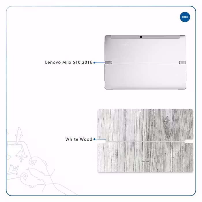 برچسب پوششی ماهوت مدل White Wood مناسب برای تبلت لنوو Miix 510 2016