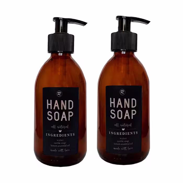 مخزن مایع دستشویی مدل DOUBLE HAND SOAP مجموعه دو عددی