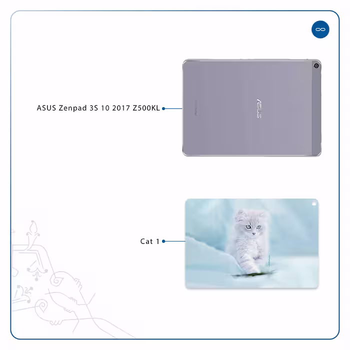 برچسب پوششی ماهوت مدل Cat-1 مناسب برای تبلت ایسوس Zenpad 3S 10 2017 Z500KL