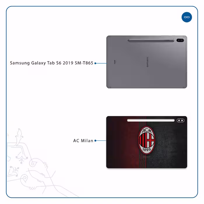 برچسب پوششی ماهوت مدل AC-Milan مناسب برای تبلت سامسونگ Galaxy Tab S6 2019 SM-T865