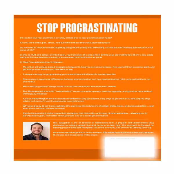 کتاب Stop Procrastinating اثر Nils Salzgeber انتشارات نبض دانش