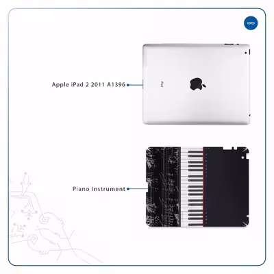 برچسب پوششی ماهوت مدل Piano-Instrument مناسب برای تبلت اپل iPad 2 2011 A1396