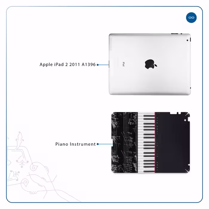 برچسب پوششی ماهوت مدل Piano-Instrument مناسب برای تبلت اپل iPad 2 2011 A1396
