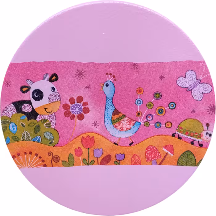 بشقاب دیوارکوب سفالی مدل رویای کودکانه مجموعه 2 عددی