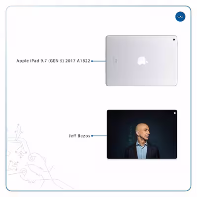 برچسب پوششی ماهوت مدل Jeff Bezos مناسب برای تبلت اپل iPad 9.7 (GEN 5) 2017 A1822