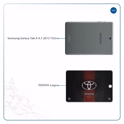برچسب پوششی ماهوت مدل TOYOTA-Logo مناسب برای تبلت سامسونگ Galaxy Tab A 9.7 2015 T555
