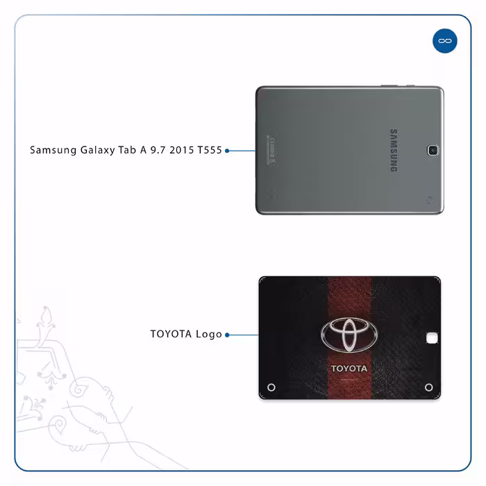 برچسب پوششی ماهوت مدل TOYOTA-Logo مناسب برای تبلت سامسونگ Galaxy Tab A 9.7 2015 T555
