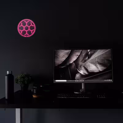 چراغ دیواری نئون دیزاین طرح Soccer-Ball-GL_PN