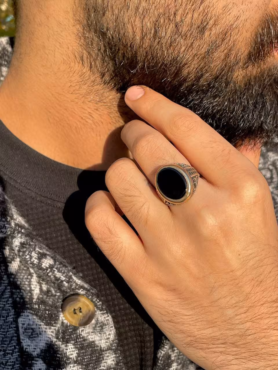 انگشتر نقره مردانه ترک کد 10561