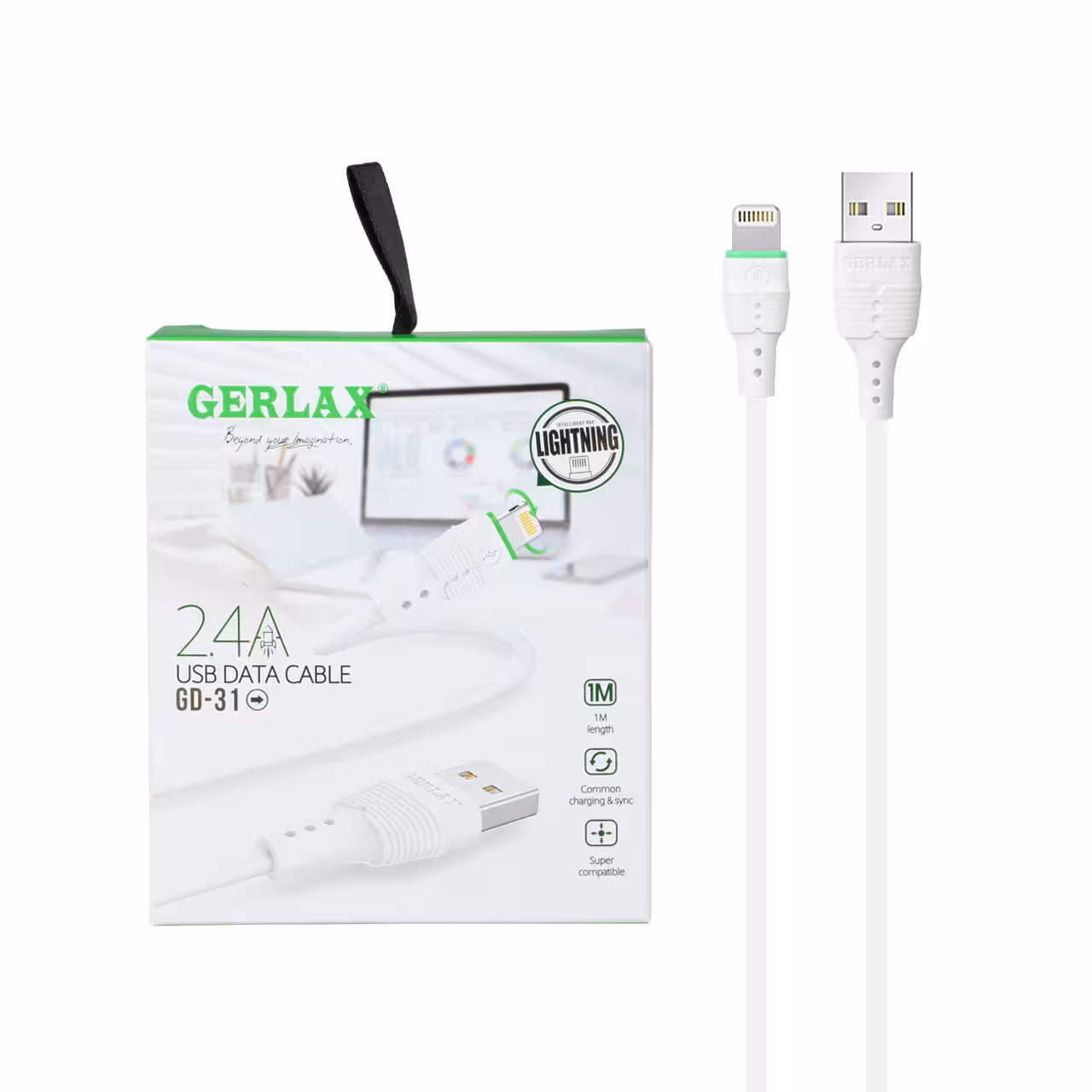 کابل شارژ لایتنینگ جرلکس مدل Gerlax Gd-31ارسال رایگانGerlax Gd-31 iPhone charging cable