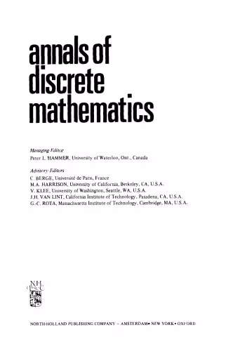 خرید و دانلود نسخه کامل کتاب Discrete Optimization I, Proceedings of the Advanced Research Institute on Discrete Optimization and Systems Applications of the Systems Science Panel of NATO and of the Discrete Optimization Symposium