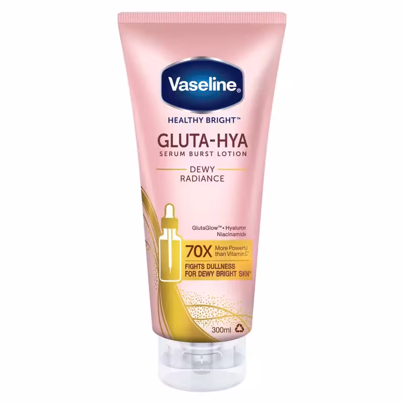لوسیون بدن سرمی وازلین Vaseline مدل GLUTA – HYA Dewy Radiance حجم 330 میل