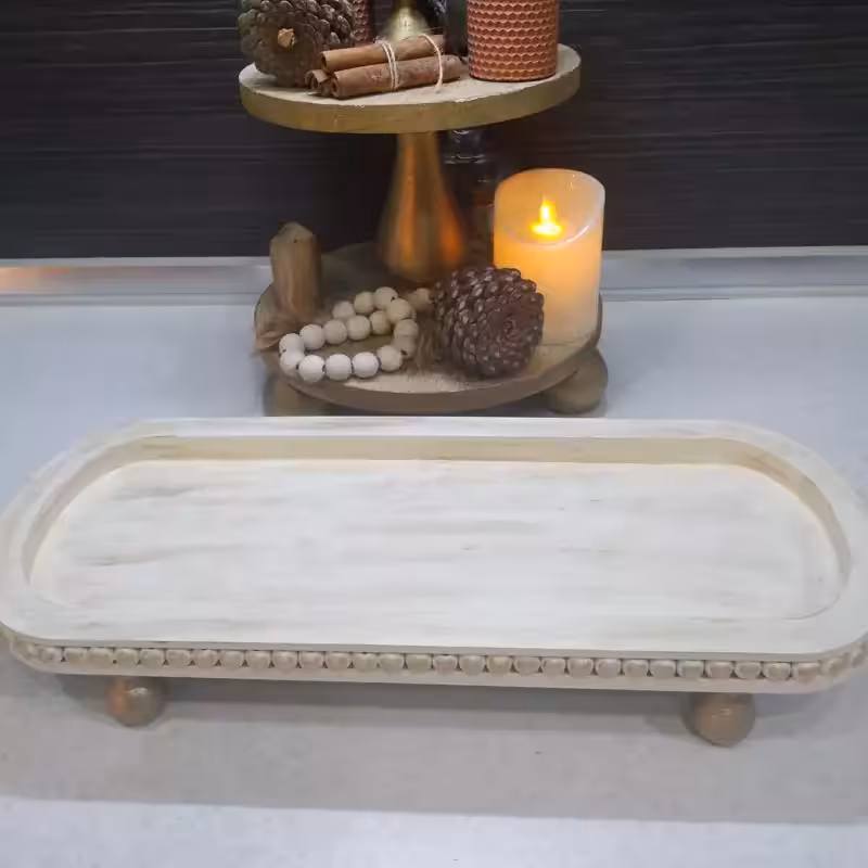 رایزر چوبی بیضی مهره دار پتینه شده سایز35