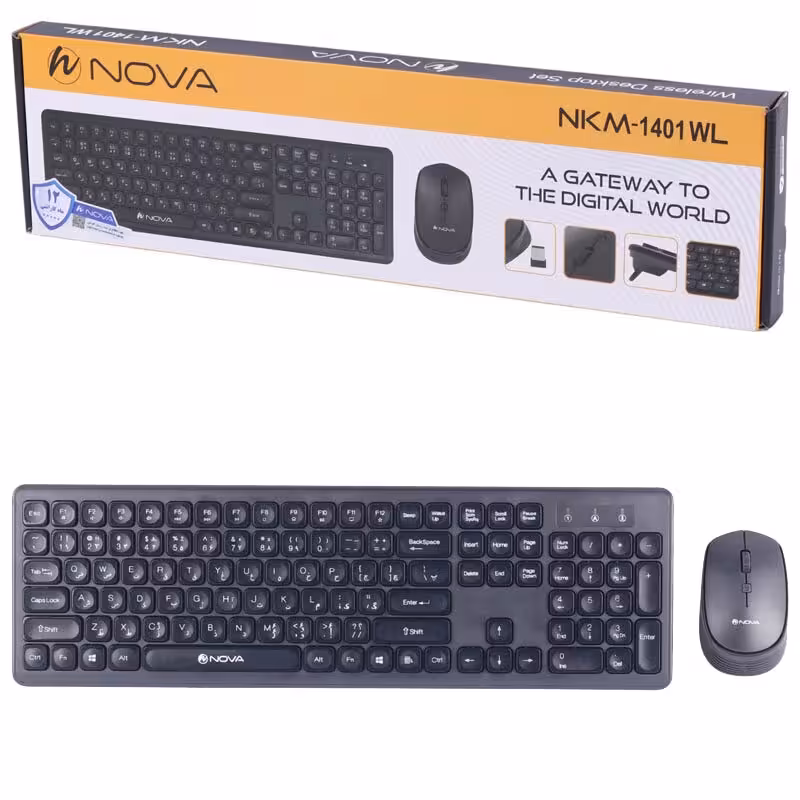 کیبورد و موس بیسیم نوا مدل Nova NKM-1401WL