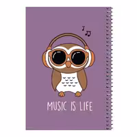 دفتر مشق 80 برگ اس جی مدل جغد و هدفون