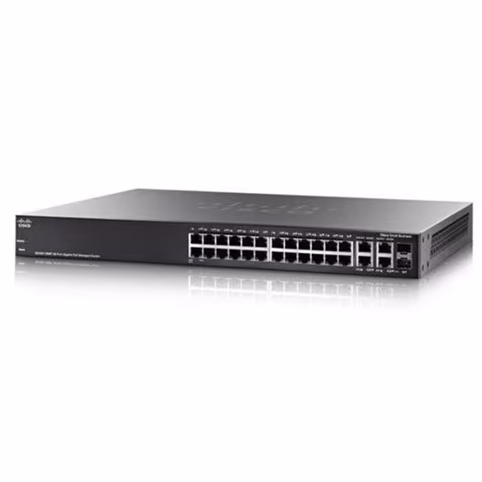 سوئیچ مدیرتی لایه 3 سیسکو 28 پورت اترنت Max PoE دو پورت SFP چهار پورت گیگ