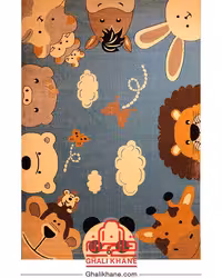 گلیم فرش ماشینی ساوین کد 4058 آبی