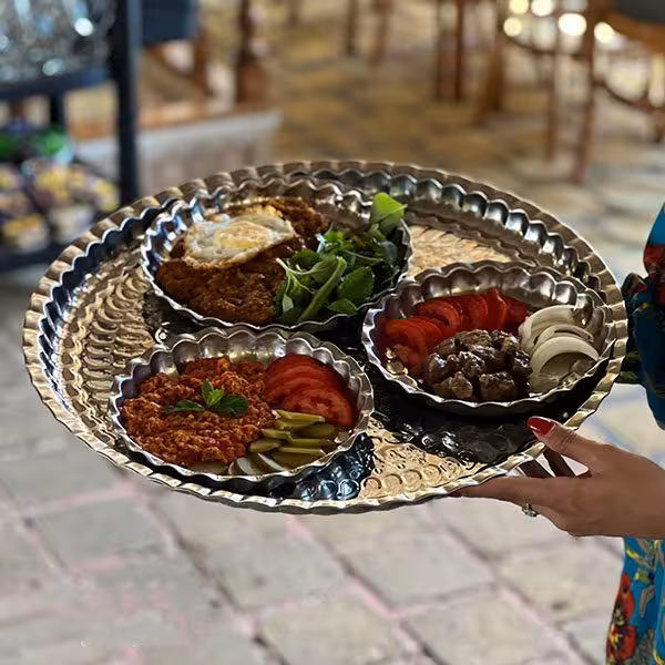سینی استیل انگشتی طرح دار سایز 60